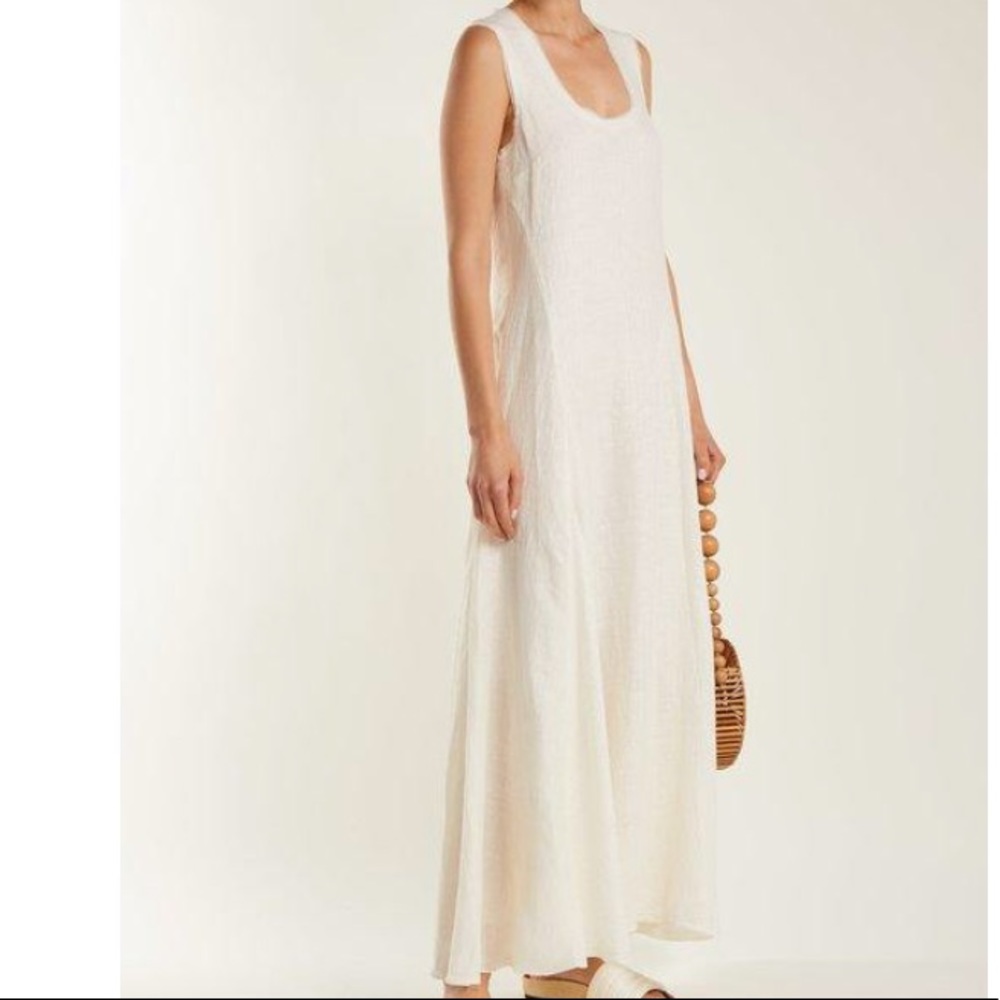 Elizabeth & James White Linen Silk Maxi dress NWT!